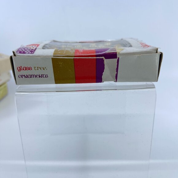 vintage miniture 10mm glass ornaments set of 14 gold In original box - Picture 4 of 6